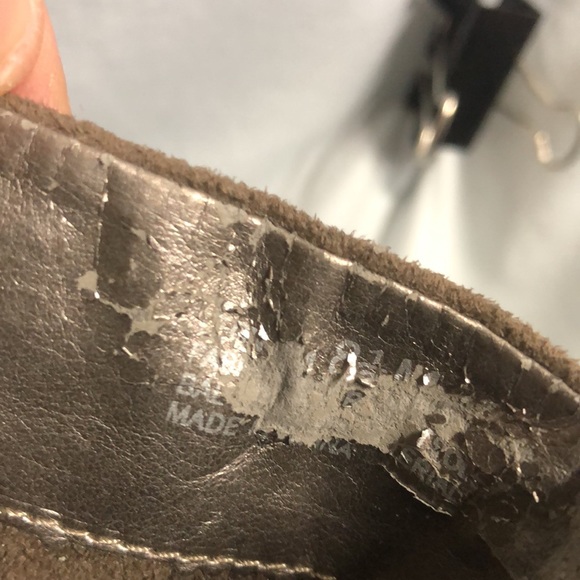 Brown suede zip up heeled open toed boots size 8.5 - Picture 6 of 12